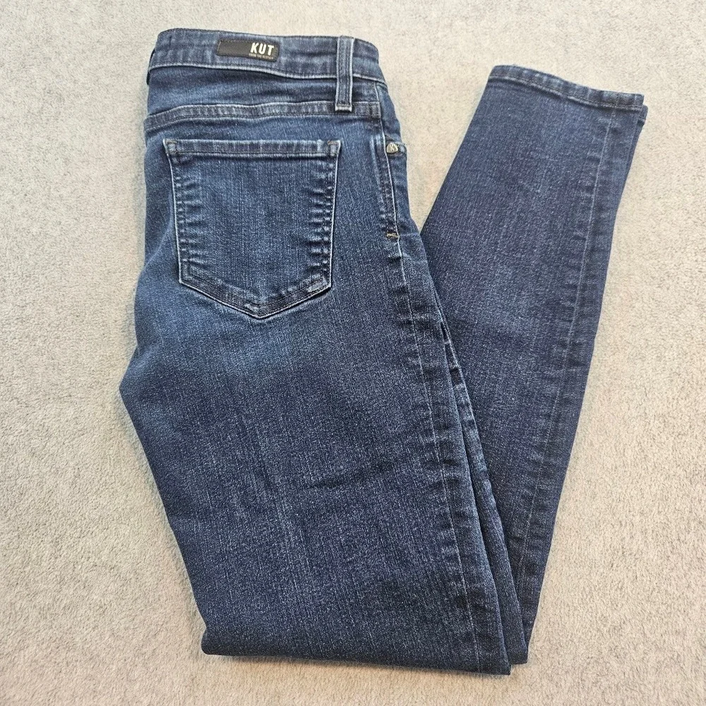 Kut from the Kloth Diana Dark Wash Skinny Jeans KP4880ML7 Blue Denim
